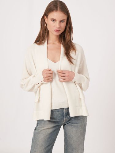Open lightweight cashmere cardigan with shawl collar - REPEAT cashmere - Modalova