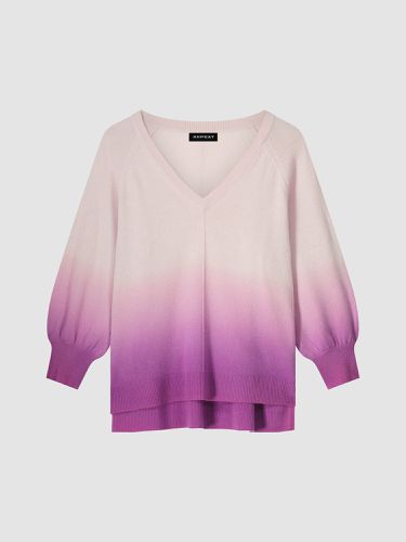 Cashmere V-neck sweater with dip dye print - REPEAT cashmere - Modalova