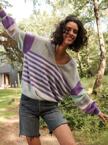 Multicolor striped cashmere sweater - REPEAT cashmere - Modalova