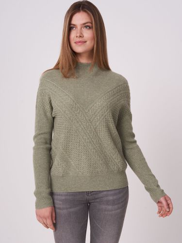 Cashmere wool blend sweater with different knit textures - REPEAT cashmere - Modalova