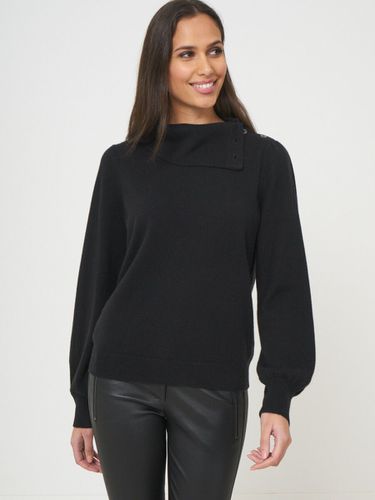 Puff sleeve pullover with buttoned turtleneck - REPEAT cashmere - Modalova