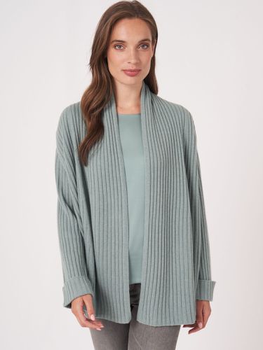 Sleeve open cardigan with shawl collar - REPEAT cashmere - Modalova