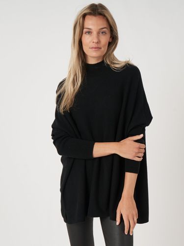 Oversized fine knit cashmere blend poncho sweater - REPEAT cashmere - Modalova