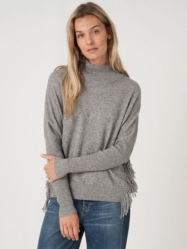 Cashmere blend sweater with fringe - REPEAT cashmere - Modalova
