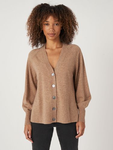 Buttoned cardigan with raglan puff sleeves - REPEAT cashmere - Modalova
