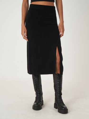 Fine knit cashmere skirt with front slit - REPEAT cashmere - Modalova