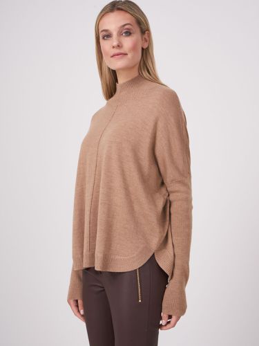 Merino wool sweater with rounded hem and rib knit sleeves - REPEAT cashmere - Modalova
