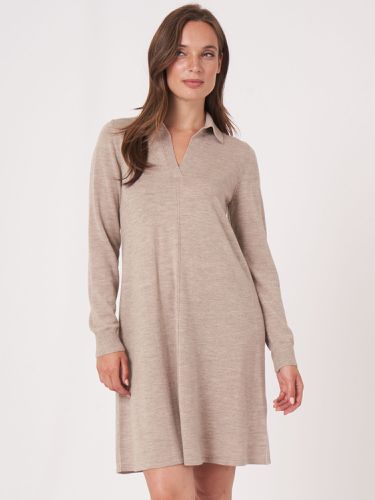 Merino wool dress with polo neck - REPEAT cashmere - Modalova