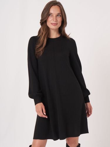 A-line merino wool dress with puff sleeves - REPEAT cashmere - Modalova