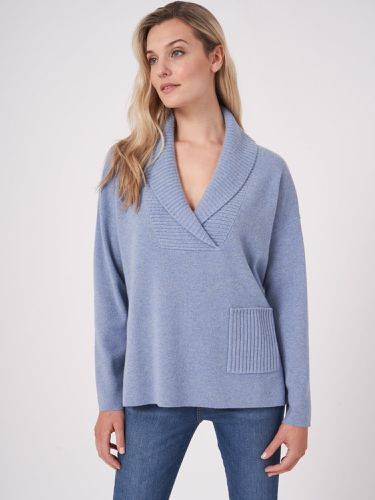 Lambswool sweater with shawl collar - REPEAT cashmere - Modalova
