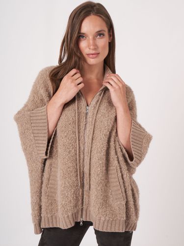 Chunky knit sleeveless poncho with zip closure - REPEAT cashmere - Modalova