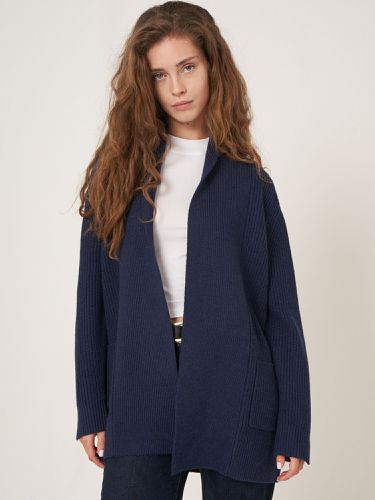 Chunky merino wool rib knit cardigan with pockets - REPEAT cashmere - Modalova