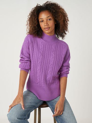 Merino wool cable knit jumper with round hem - REPEAT cashmere - Modalova