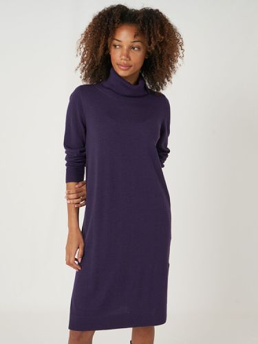 Knitted dress with buttoned high neck and side slit - REPEAT cashmere - Modalova