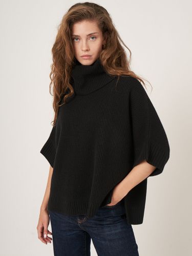Wide turtleneck poncho sweater - REPEAT cashmere - Modalova