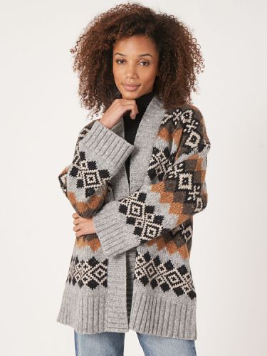 Italian yarn intarsia knit cardigan - REPEAT cashmere - Modalova