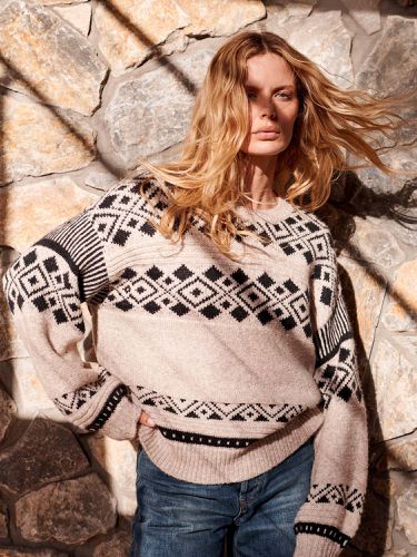 Italian yarn intarsia knit sweater - REPEAT cashmere - Modalova