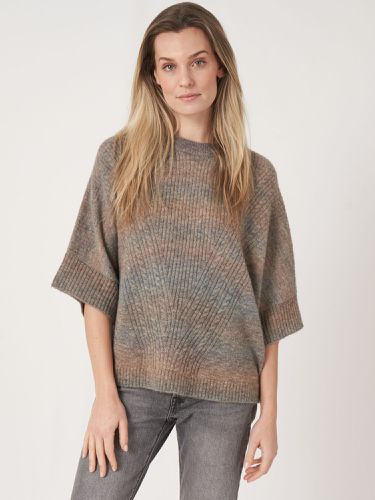 Italian wool blend space dye knit poncho sweater - REPEAT cashmere - Modalova