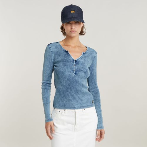 Deep V Indigo Henley Slim Top - - Women - G-Star RAW - Modalova