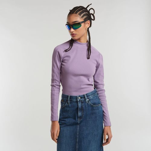 Top Slim Rib Mock - Morado - Mujer - G-Star RAW - Modalova