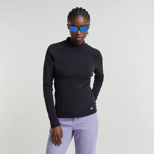 Slim Rib Mock Top - Black - Women - G-Star RAW - Modalova