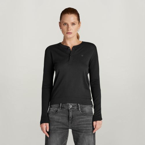 Jersey Core Henley - Negro - Mujer - G-Star RAW - Modalova