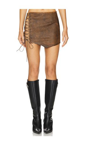 Leather Lace Up Skirt in . Size M, S - 1XBLUE - Modalova