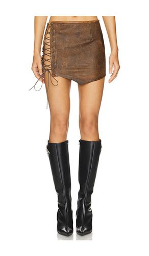 Leather Lace Up Skirt in . Size S - 1XBLUE - Modalova