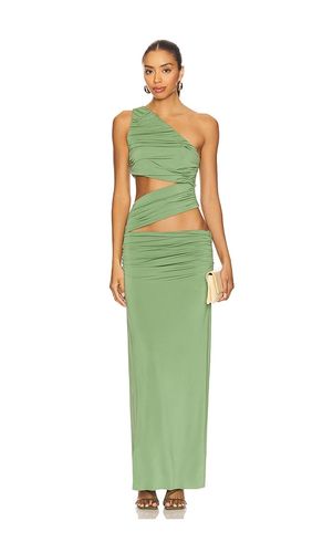 Vestido largo con abertura en color verde salvia talla 36/4 (también en 38/6, 40/8) - AWAVE Studio - Modalova