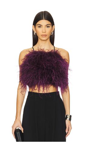 Feather halter top en color vino talla L en - Wine. Talla L (también en M, S) - Adrienne Landau - Modalova