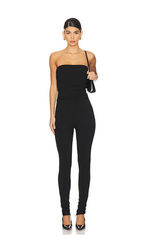 Ruched bandeau jumpsuit en color talla L en - Black. Talla L (también en M, S, XS) - AEXAE - Modalova