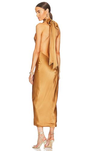Silk maxi dress in color metallic copper size L in - Metallic Copper. Size L (also in XL) - AEXAE - Modalova