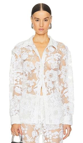 X REVOLVE Cara Embroidered Button Down Blouse in . Taglia 8 - AKNVAS - Modalova