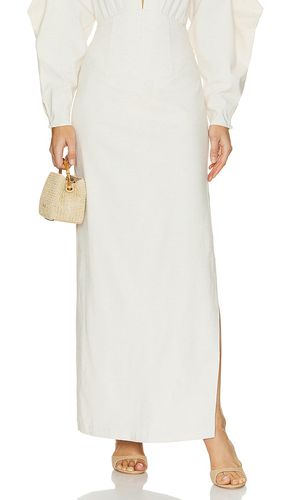 Falda lino corset en color blanco talla L en - White. Talla L (también en M, S) - Andrea Iyamah - Modalova