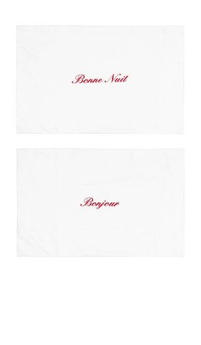 Bonjour & Bonne Nuit Pillowcase Set in - Abbode - Modalova