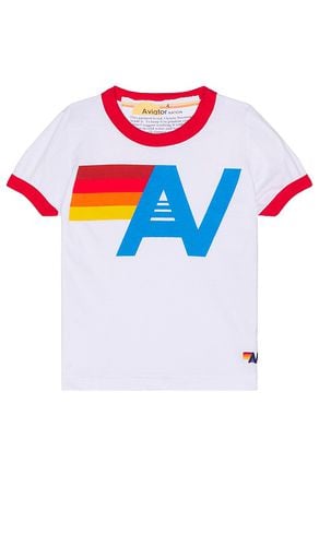 Camiseta logo kids ringer en color blanco talla 4 en - White. Talla 4 (también en 6) - Aviator Nation - Modalova