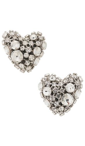 Crystal Cluster Heart Earrings in - AREA - Modalova