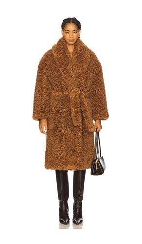 Long teddy wrap coat in color brown size S (also in XS, M, L) - Atlein - Modalova
