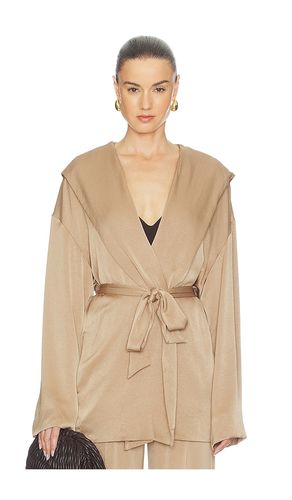 Hooded wrap jacket in color beige size S (also in M, L) - Atlein - Modalova