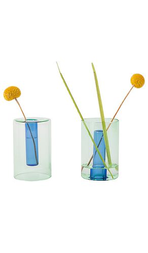 Small Reversible Glass Vase in - Block Design - Modalova