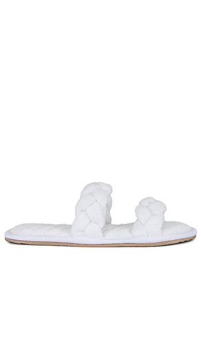 Towelterry braided slipper en color blanco talla L en - White. Talla L (también en M, S) - Barefoot Dreams - Modalova
