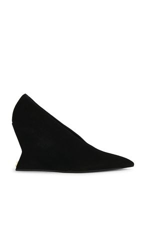 Suede Wedge Pump in Noir in . Size 37. Also in 38, 39, 40 - BALMAIN - Modalova