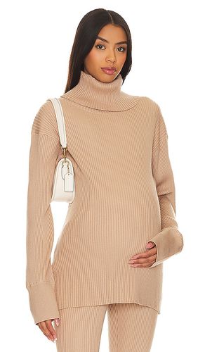 Suéter de maternidad cozy rib en color bronce talla M en - Tan. Talla M (también en S, XL) - BUMPSUIT - Modalova
