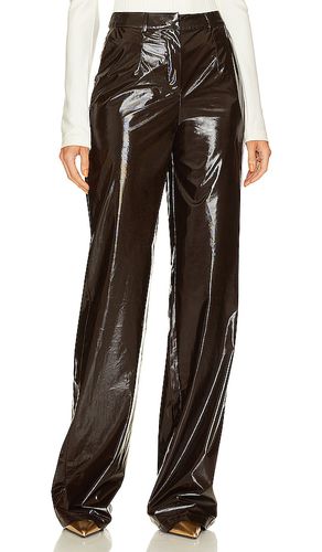 Straight leg shiny pants in color brown size M in - Brown. Size M (also in S, XS) - Ceren Ocak - Modalova