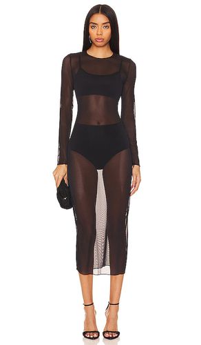 Chic Mesh Long Sleeve Midi Dress in . Taglia XL - Commando - Modalova