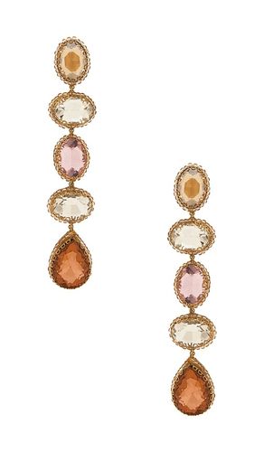 Tyra earrings in color metallic gold,blush size all - Deepa Gurnani - Modalova