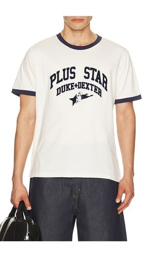 Plus Star Flock Printed Ringer Tee in . Size S. Also in M, L, XL/1X - Duke + Dexter - Modalova
