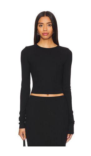 Cropped long sleeve fitted top en color talla L en - Black. Talla L (también en XL, XS) - Eterne - Modalova