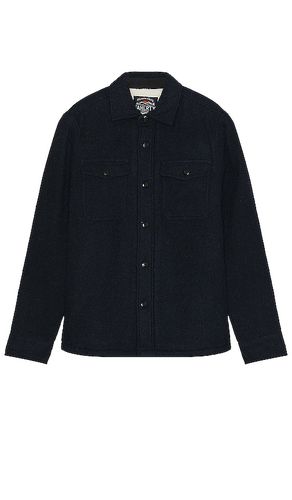 High pile fleece lined wool shirt in color navy size L in - Navy. Size L (also in M, S, XL) - Faherty - Modalova