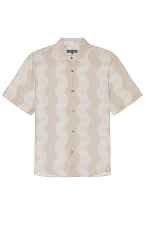 Castro cabana stripe linen classic shirt en color marrón talla L en - Brown. Talla L (también en M, S, XL/1X - Frescobol Carioca - Modalova
